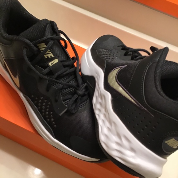 NIKE FLY.BY MID 3 'BLACK METALLIC GOLD STAR SNEAKERS - Picture 8 of 16